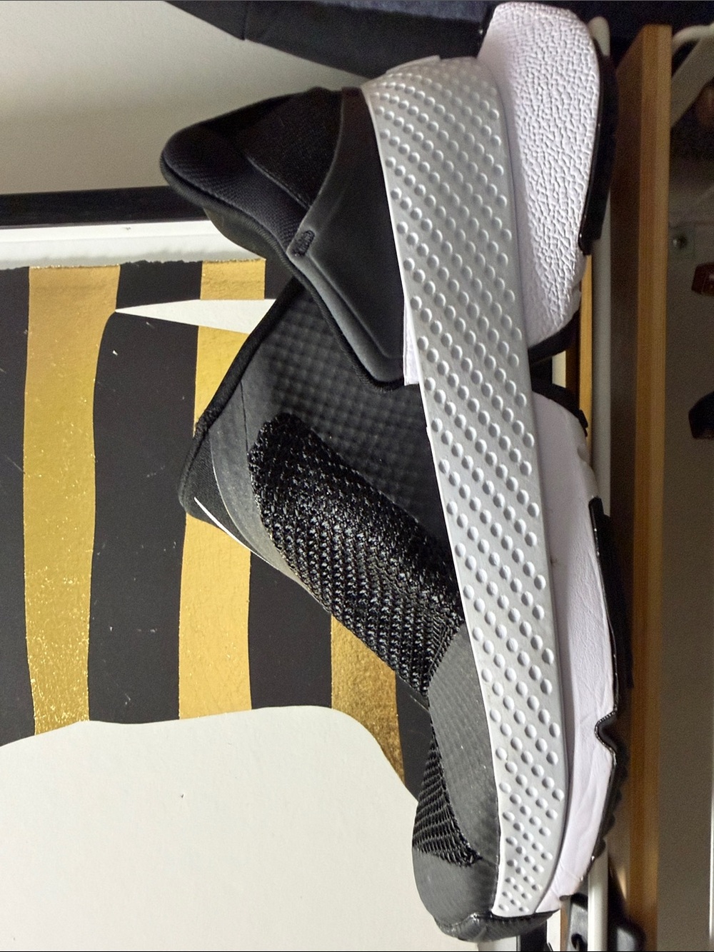 Nike Black and White Slip-On Mesh Sneakers